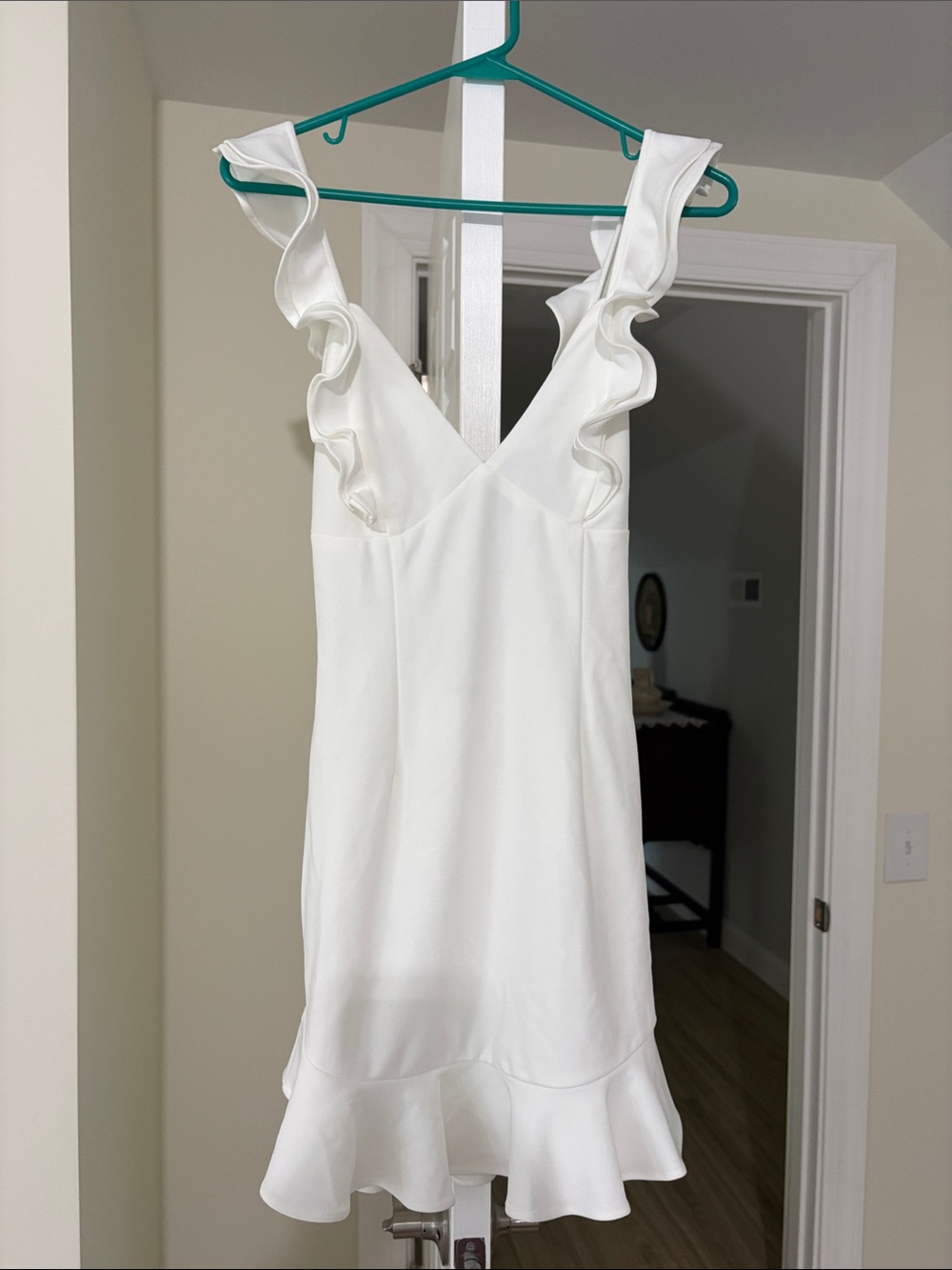 Angel Biba White Ruffle Detail Dress